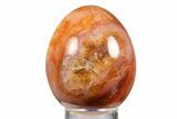 Vibrant Polished Carnelian Agate Egg - Madagascar #331754-1